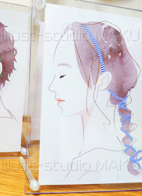 手織真田紐 西村様 「髪留め」商品名カード・展示パネル用イラスト